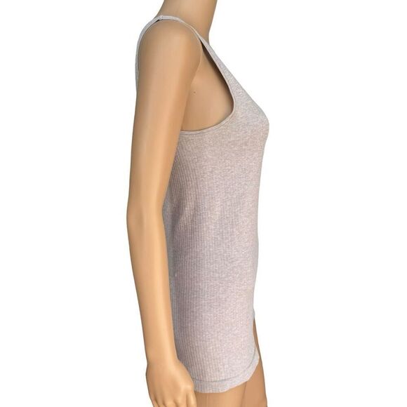 Athleta beige wide ribbed tank top stretch size M - Picture 2 of 7